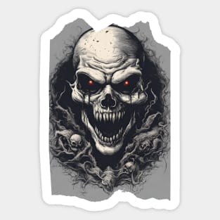 Sinister Dominion Evil Skull Red Eyes Dark Art Sticker